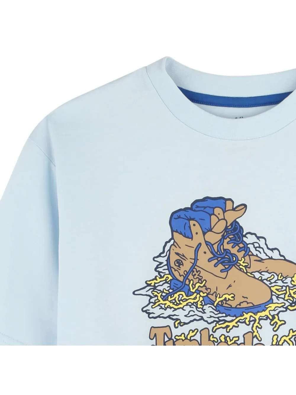 Timberland Boot-graphic Cotton T-shirt In Blue