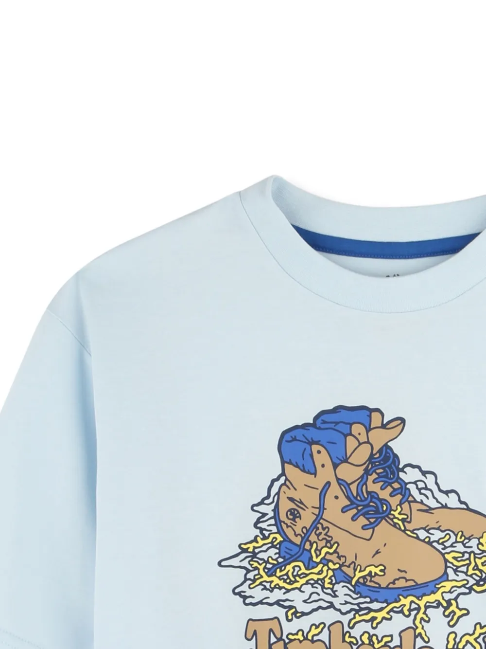 Timberland Kids Katoenen T-shirt met grafische bootprint Blauw