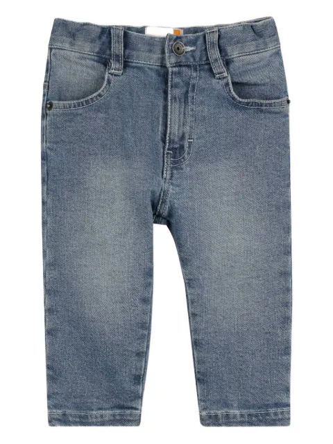 Timberland Kids embroidered-logo denim trousers