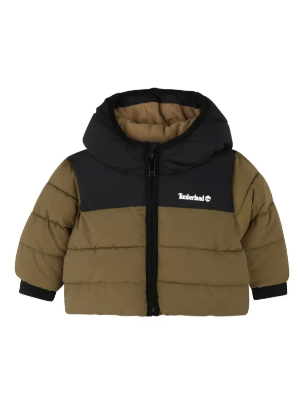 Timberland Kids two-tone Puffer Jacket Green FARFETCH IN