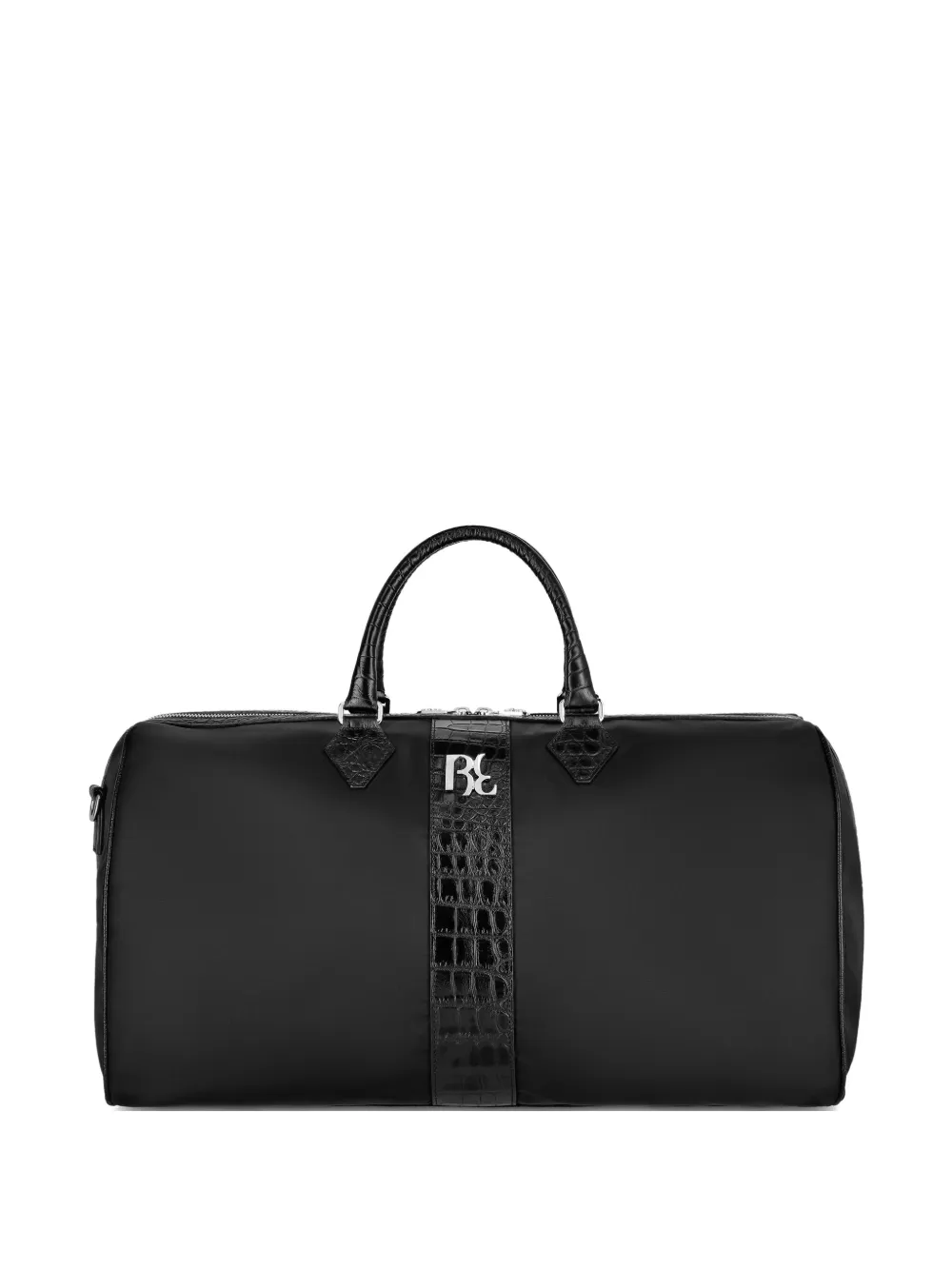 Billionaire crocodile-embossed nylon travel bag | Black | Image 1