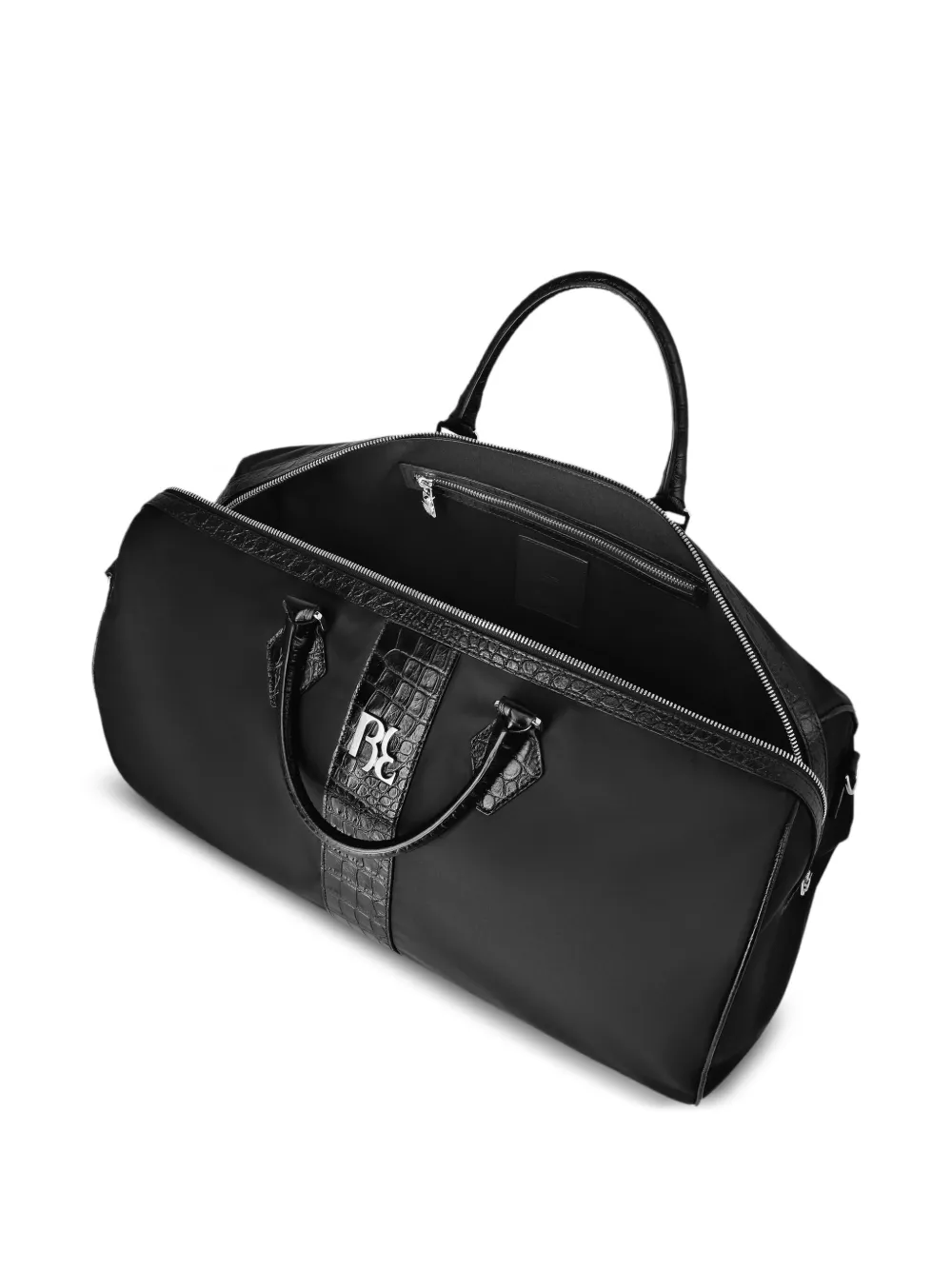Billionaire Nylon reistas met krokodillen-reliëf Zwart