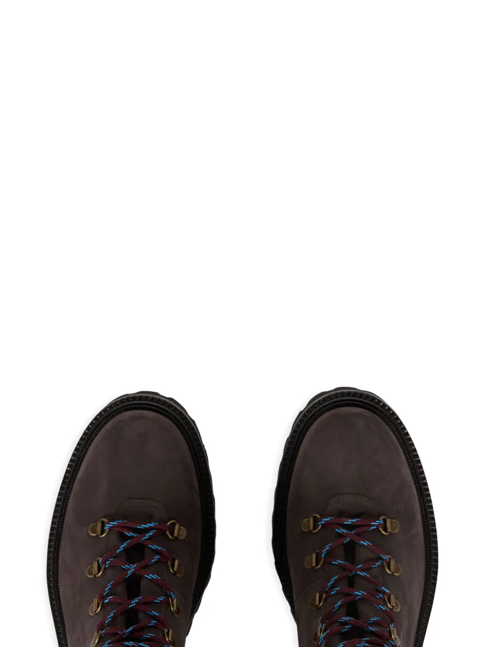 ETRO patterned-collar lace-up boots Brown