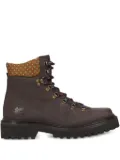 ETRO patterned-collar lace-up boots - Brown