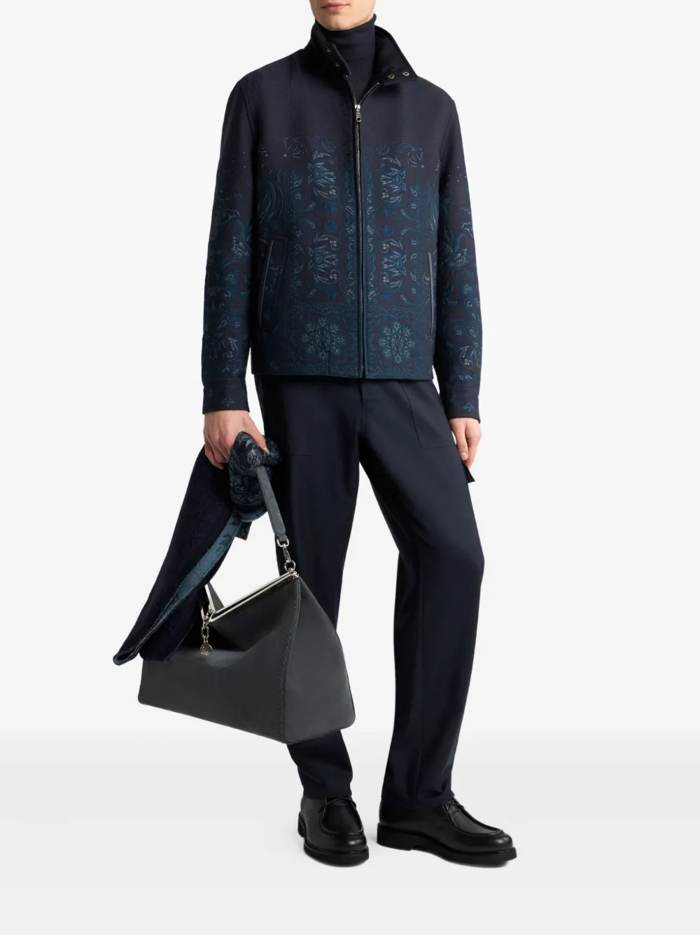 ETRO Jack met paisley-print en jacquard Blauw