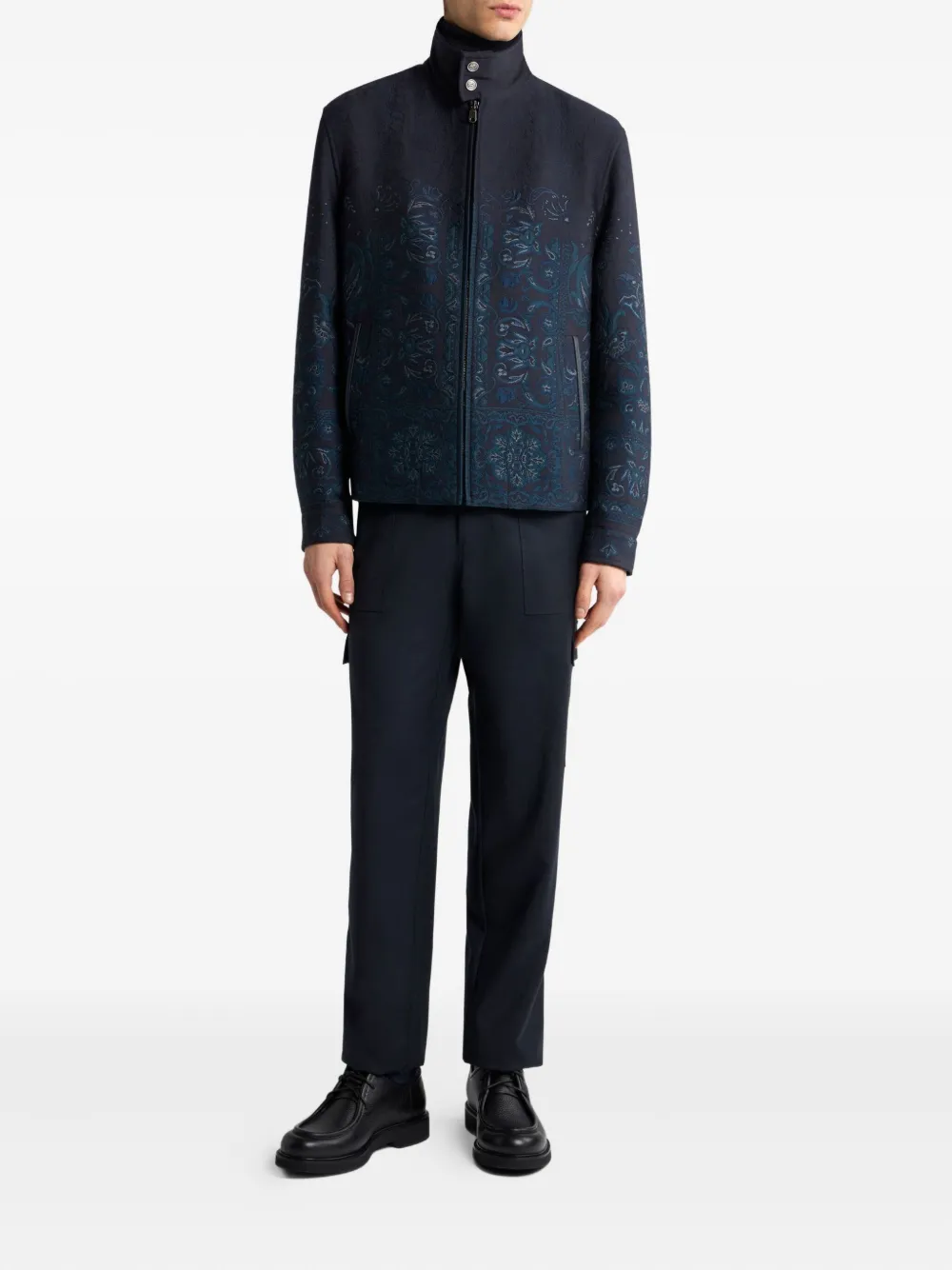ETRO Jack met paisley-print en jacquard Blauw