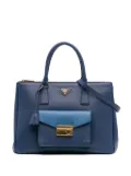 Prada Pre-Owned 2010-2025 Saffiano Lux Galleria Double Zip Front Pocket satchel - Blue