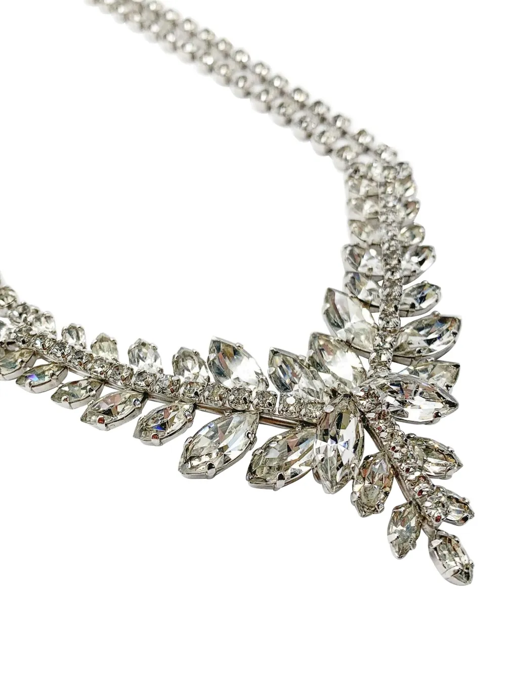 Pre-owned Jennifer Gibson Jewellery 1950s Crystal Necklace In Silver