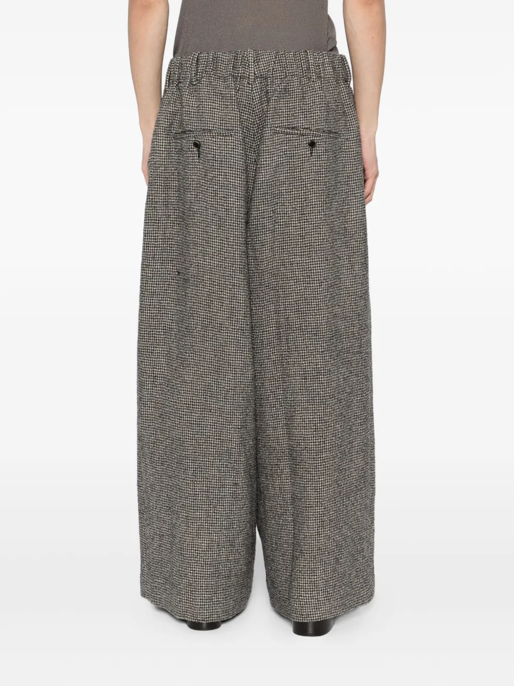 Uma Wang Broek met pied-de-poule print Zwart