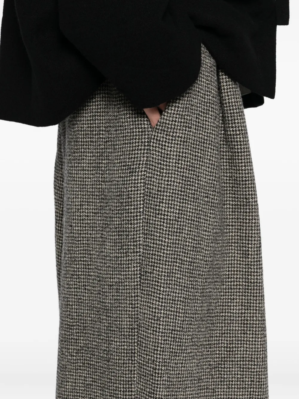 Uma Wang Broek met pied-de-poule print Zwart