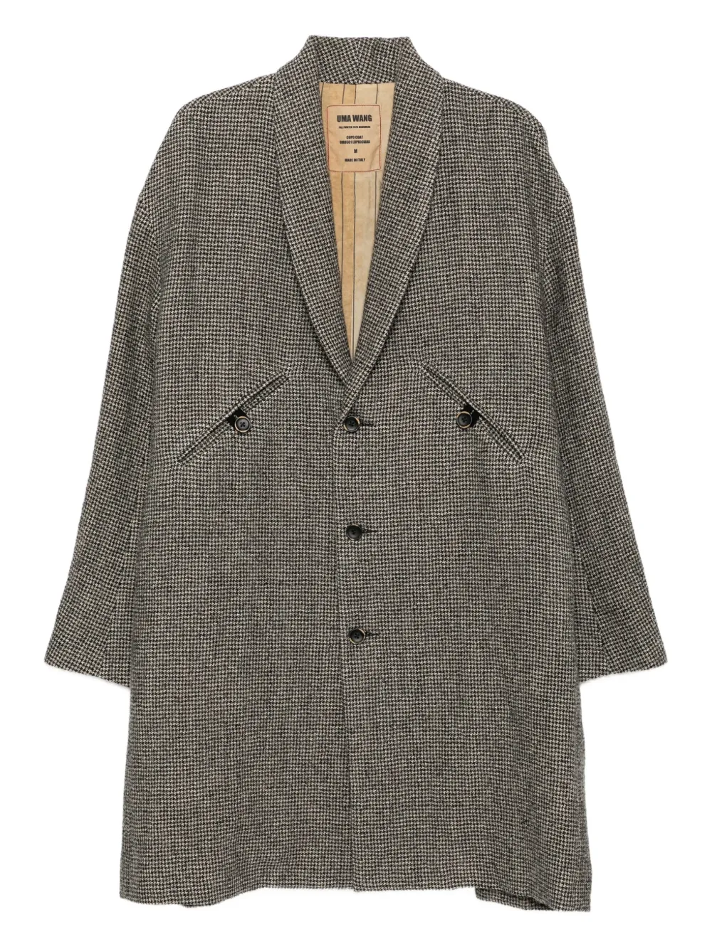 Uma Wang checkered coat | Black | Image 1