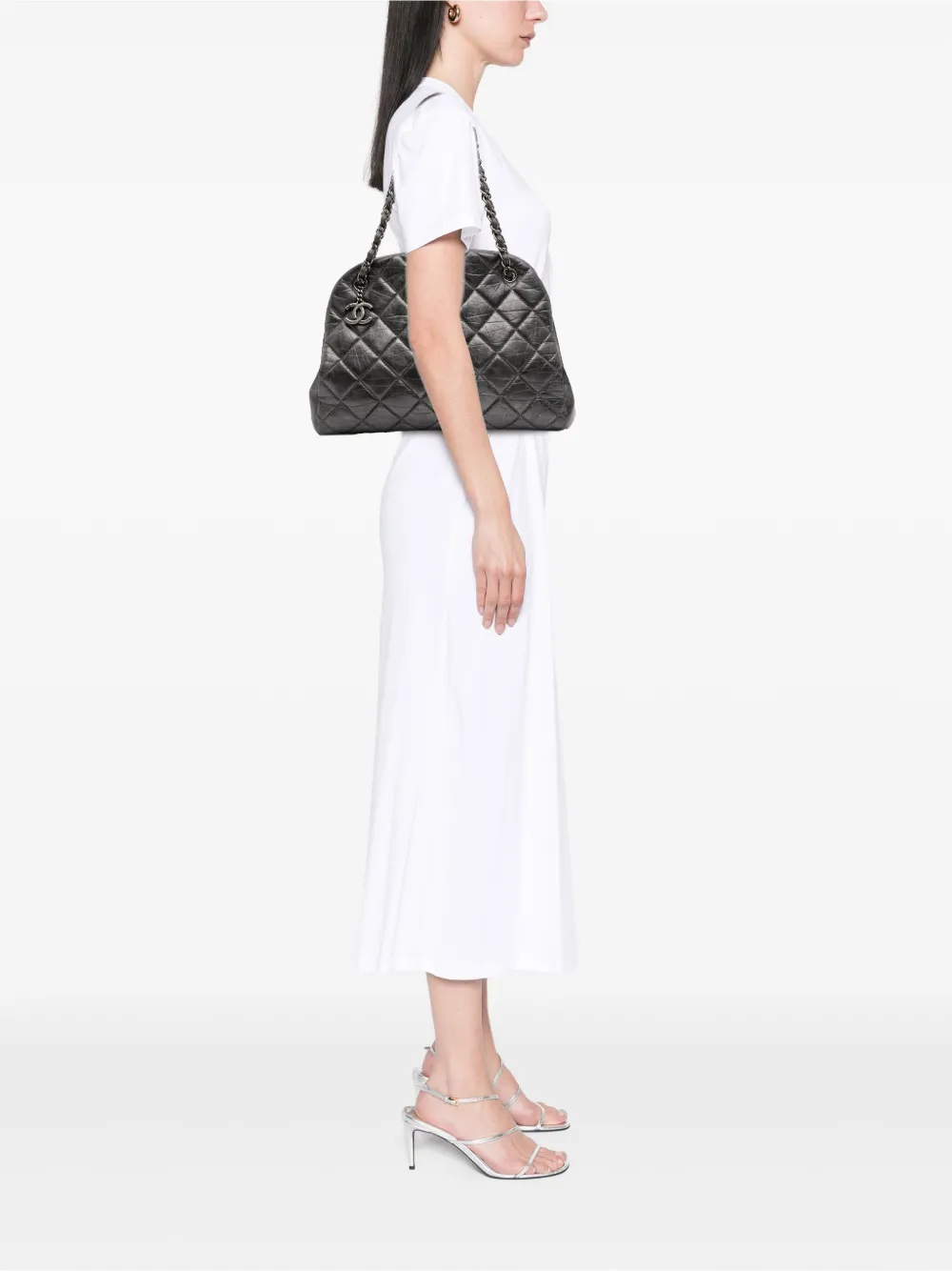 CHANEL Pre-Owned 2012 Large Aged Calfskin Just Mademoiselle Bowling Bag tote bag | Pre-Owned | Image 2