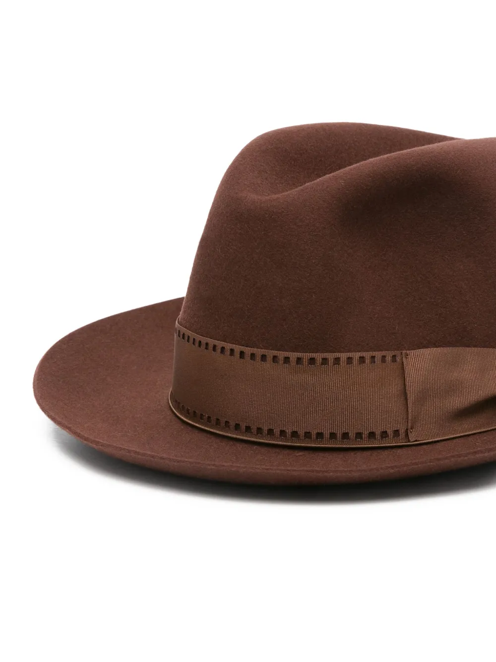 Borsalino Hut fedora hoed met gestikt lint Bruin
