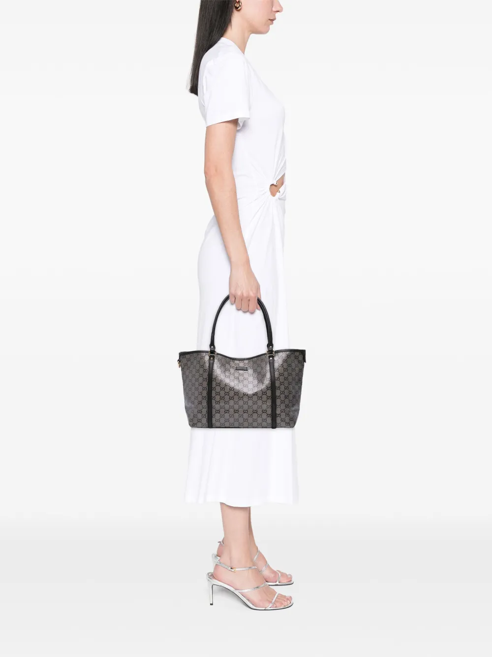 Pre-owned Gucci 2000-2015 Medium Gg Crystal Joy Tote Bag In Brown