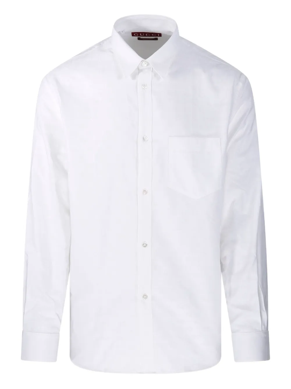Gucci Cotton Shirt With Double Collar And Chest Pocket In White
