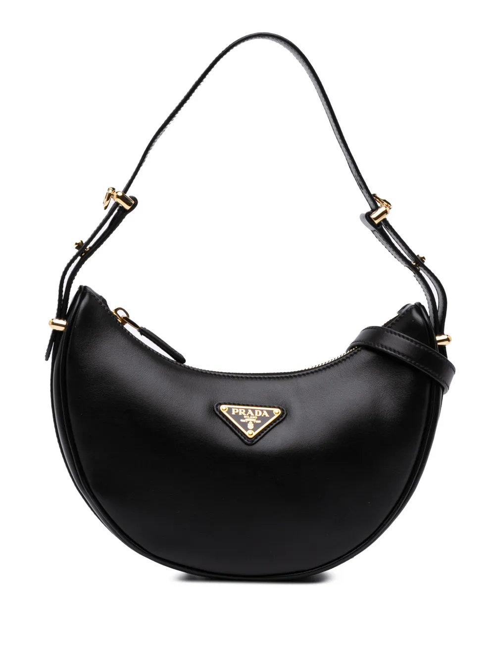 Prada Pre-Owned 2013-2025 スモール ソフトカーフ アーク サッチェルバッグ - ブラック Prada Pre-Owned 2013-2025 スモール ソフトカーフ アーク サッチェルバッグ - ブラック