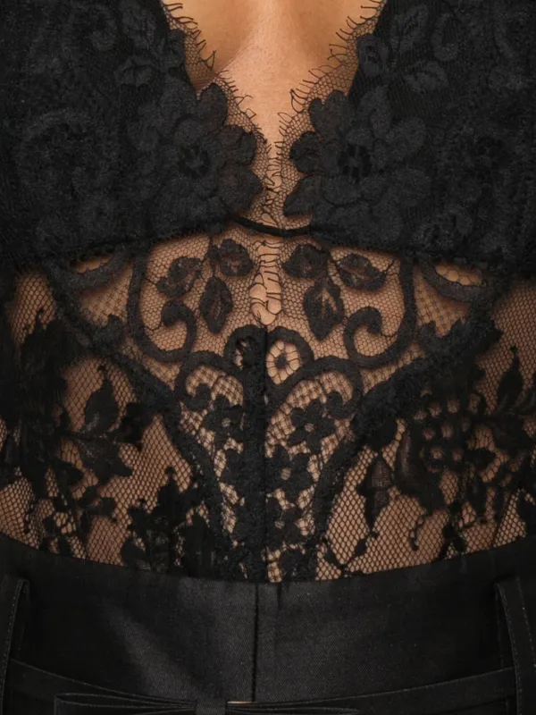 ZIMMERMANN Lace Teddy Bodysuit | Black | FARFETCH RO
