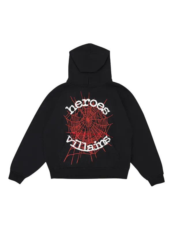 SP5DER spiderweb-print Hoodie | Black | FARFETCH
