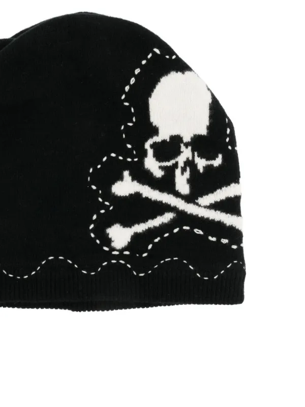 mastermind JAPAN ニット帽 スカルデザイン Mastermind Japan スカル ビーニー | ブラック | FARFETCH JP