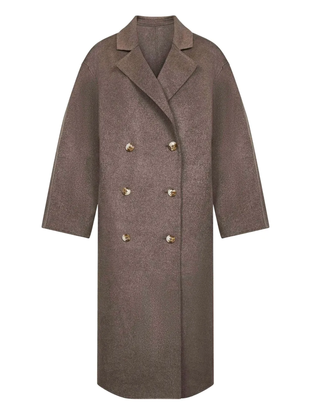 LouLou de Saison Borneo double-breasted wool coat Bruin