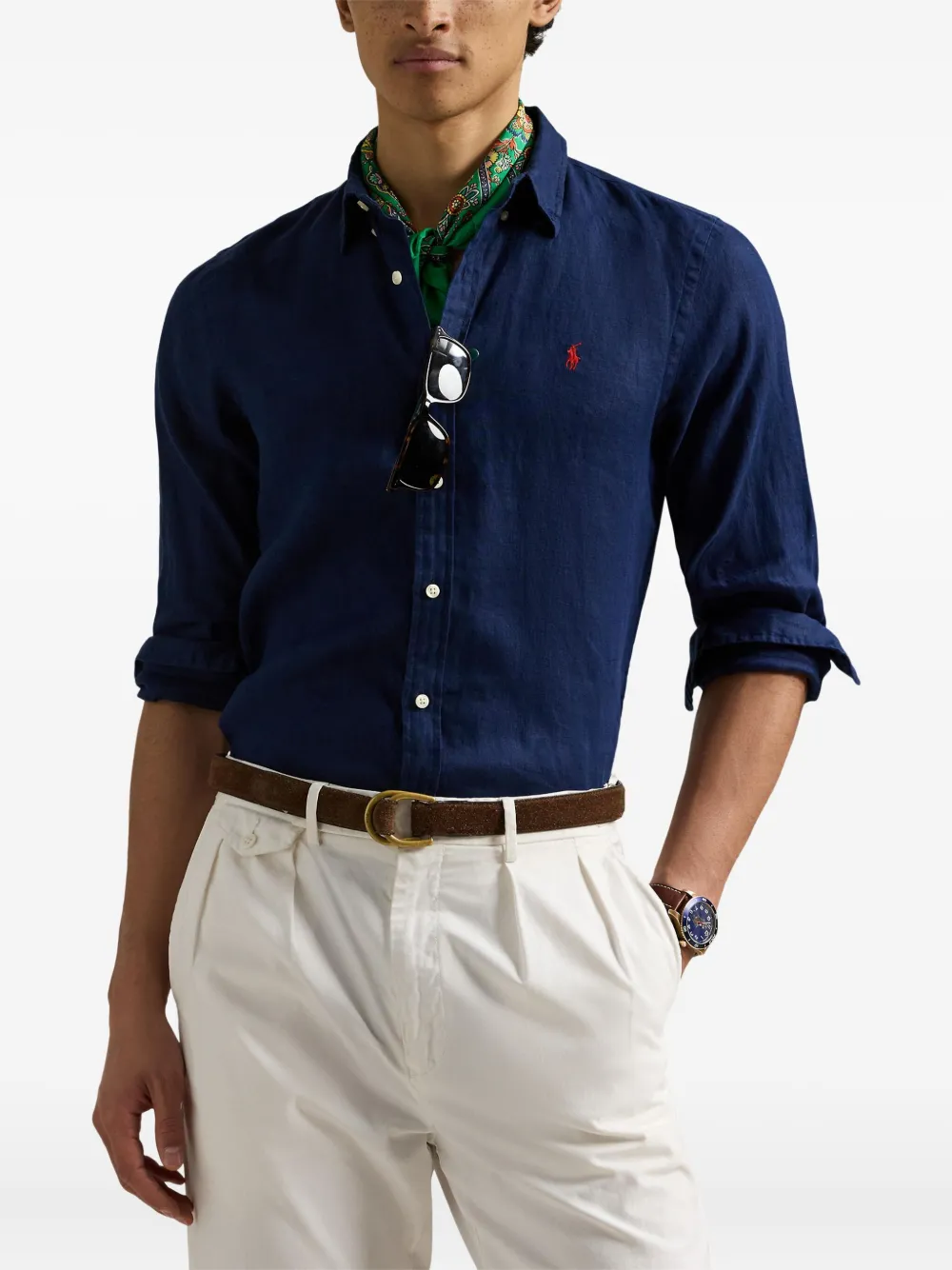 Polo Ralph Lauren Linnen overhemd Blauw