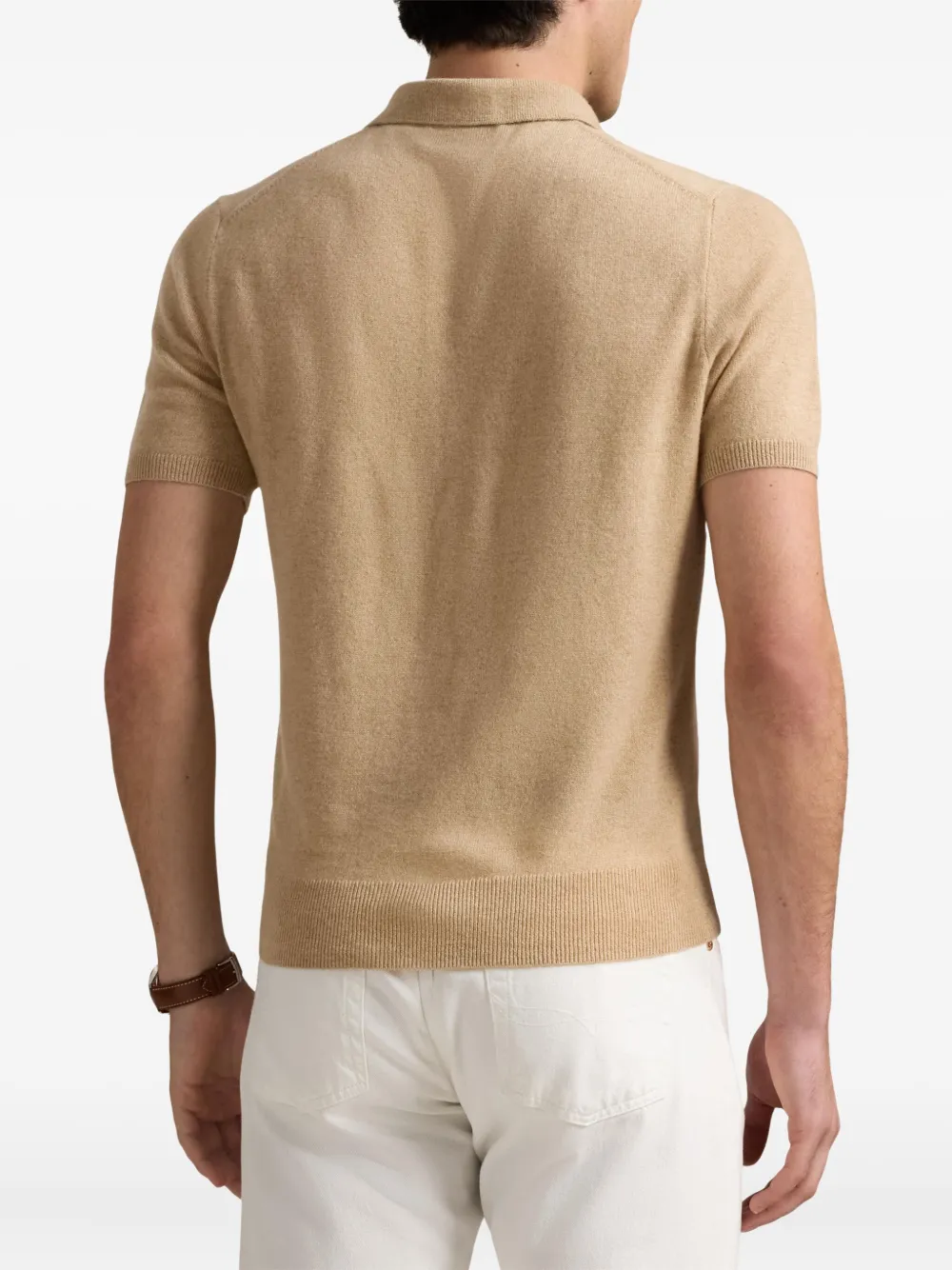 Polo Ralph Lauren short-sleeve cashmere polo shirt Beige