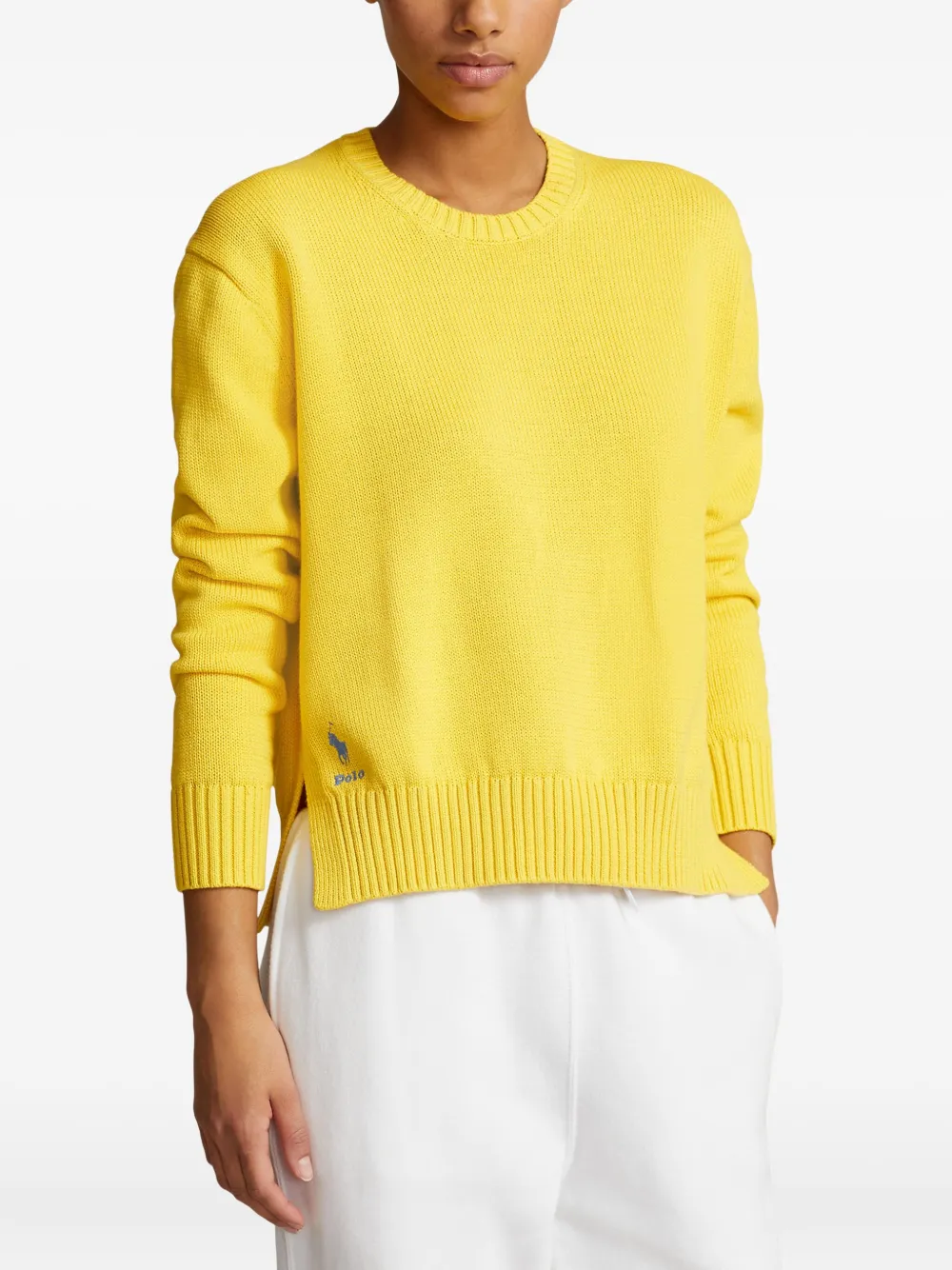 Polo Ralph Lauren Cotton Long-sleeve Sweater In Yellow