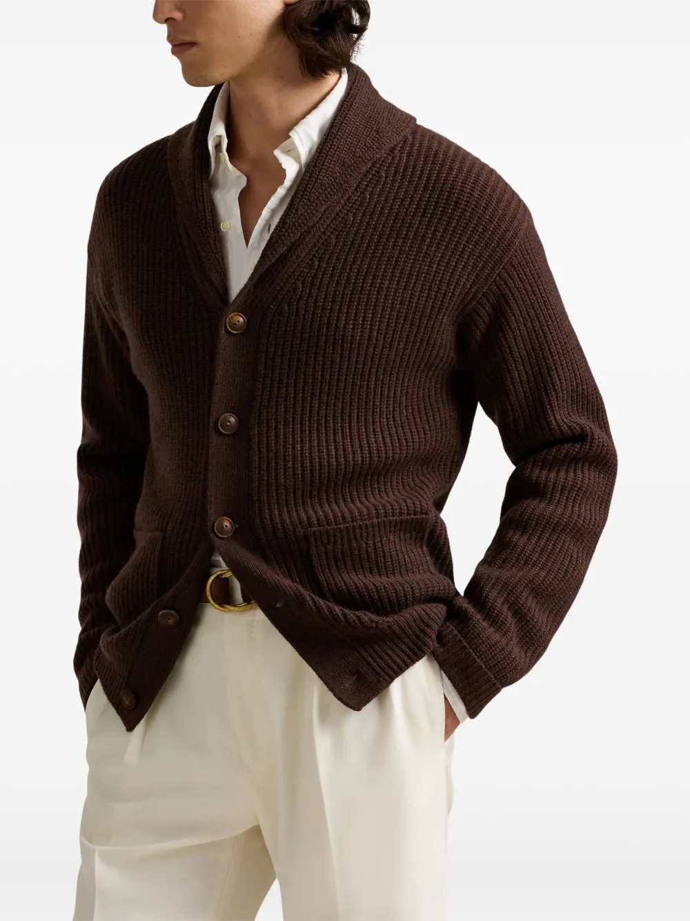 Polo Ralph Lauren shawl-collar ribbed cardigan Bruin