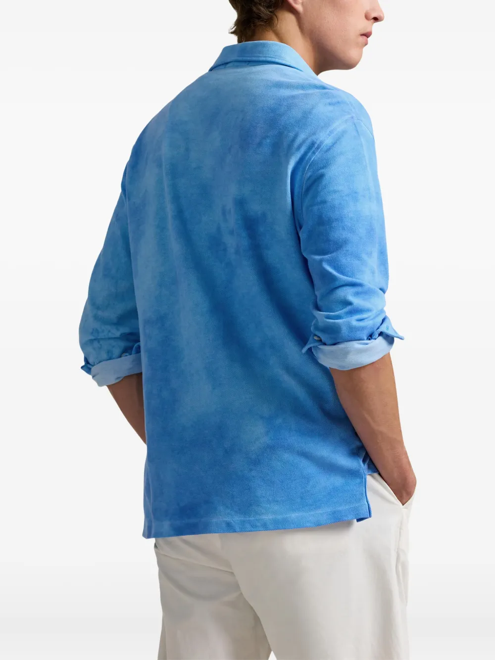 Polo Ralph Lauren Poloshirt met tie-dye print en lange mouwen Blauw