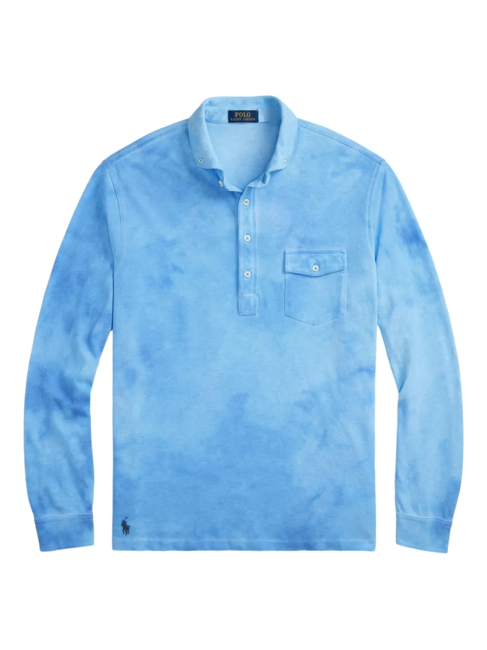 Polo Ralph Lauren Poloshirt met tie-dye print en lange mouwen Blauw