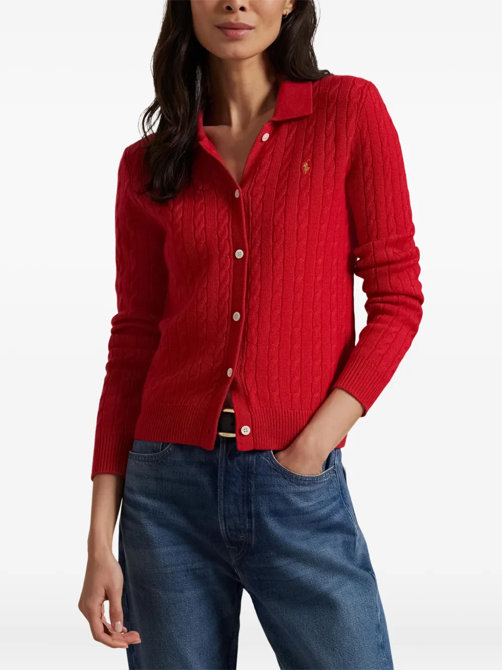 Polo Ralph Lauren Kabelgebreid polovest Rood