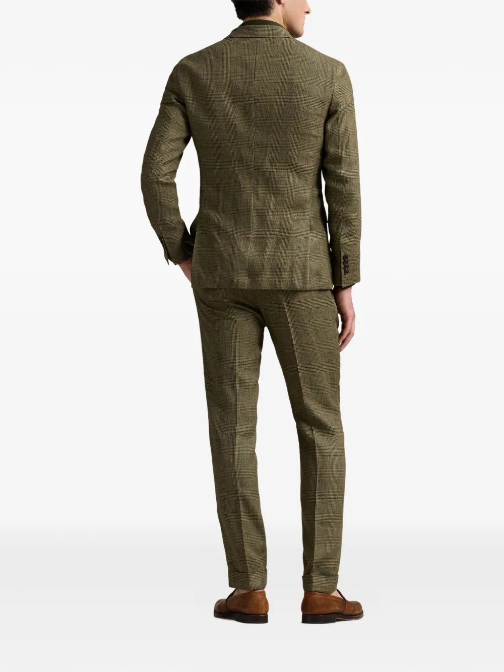 Polo Ralph Lauren glen-plaid double-breasted suit Groen