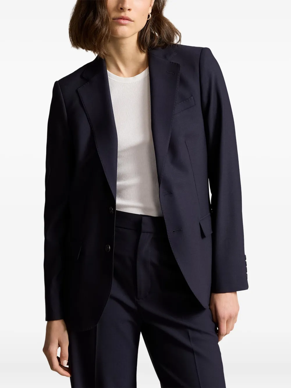 Polo Ralph Lauren Two-button Stretch Wool Blazer In Blue