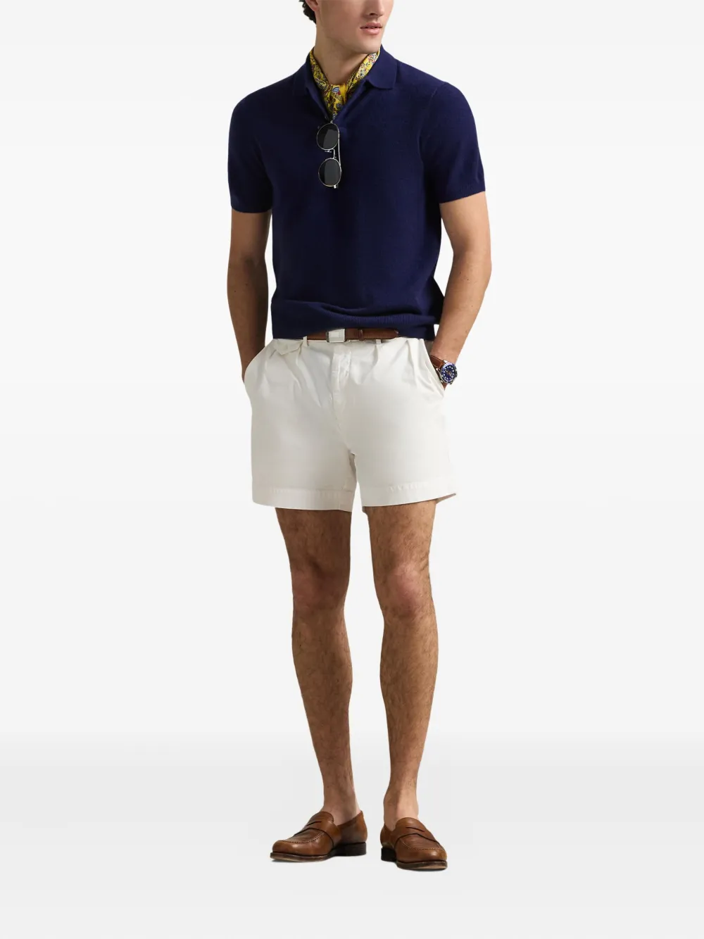 Polo Ralph Lauren short-sleeve cashmere polo shirt - Blauw