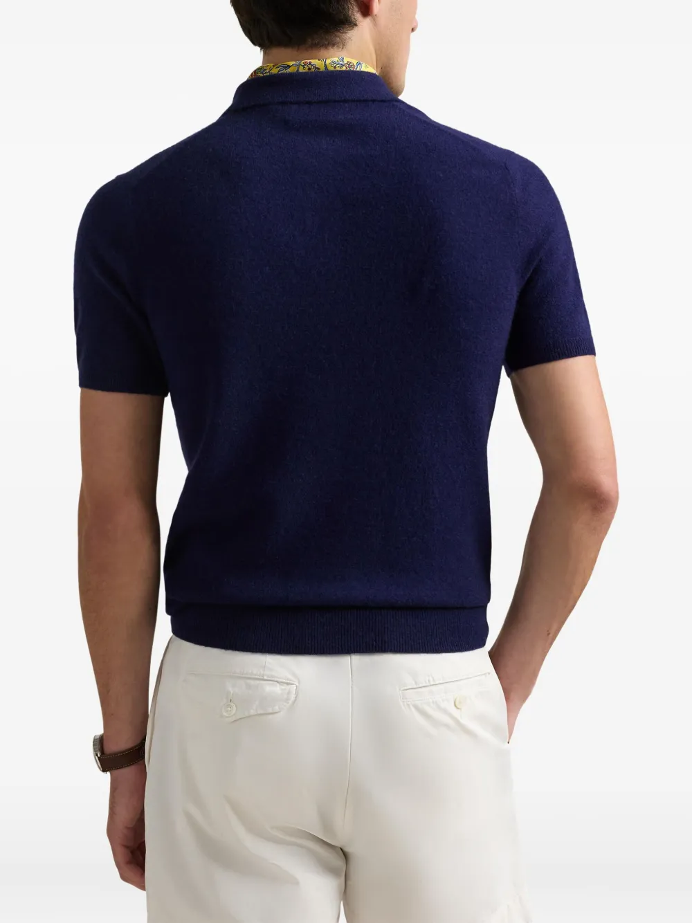 Polo Ralph Lauren short-sleeve cashmere polo shirt Blauw