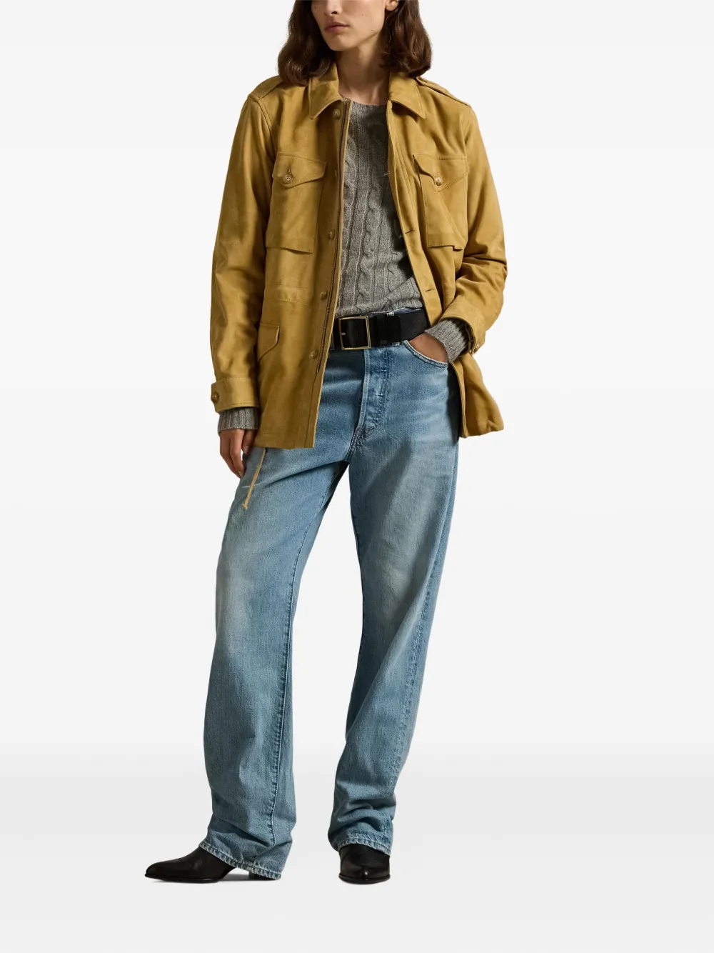 Polo Ralph Lauren split suede field jacket Geel
