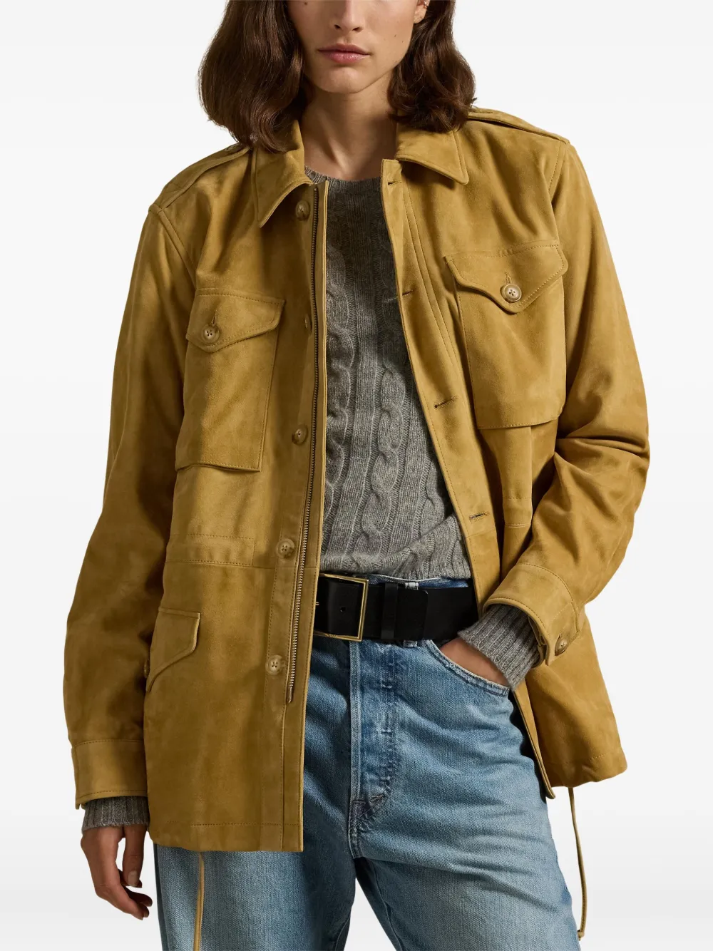 Polo Ralph Lauren split suede field jacket Geel