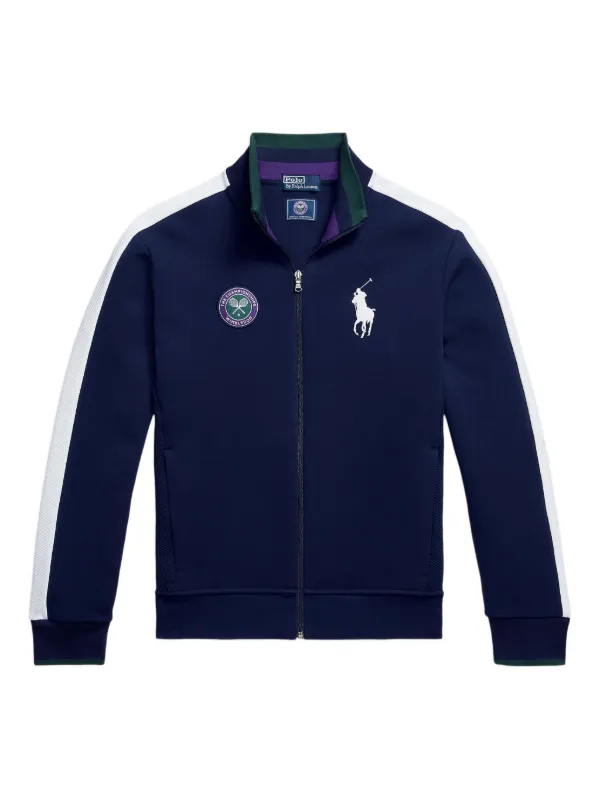 Polo Ralph Lauren x Wimbledon 拼接拉链领卫衣| 蓝色| FARFETCH CN