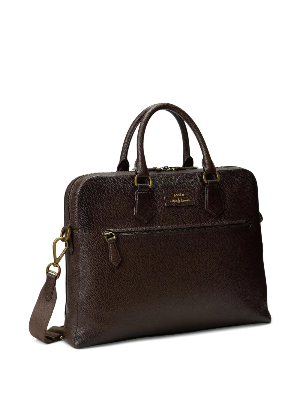 Polo Ralph Lauren pebble-leather detachable-strap briefcase Bruin