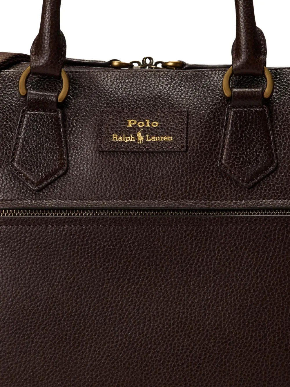 Polo Ralph Lauren pebble-leather detachable-strap briefcase Bruin