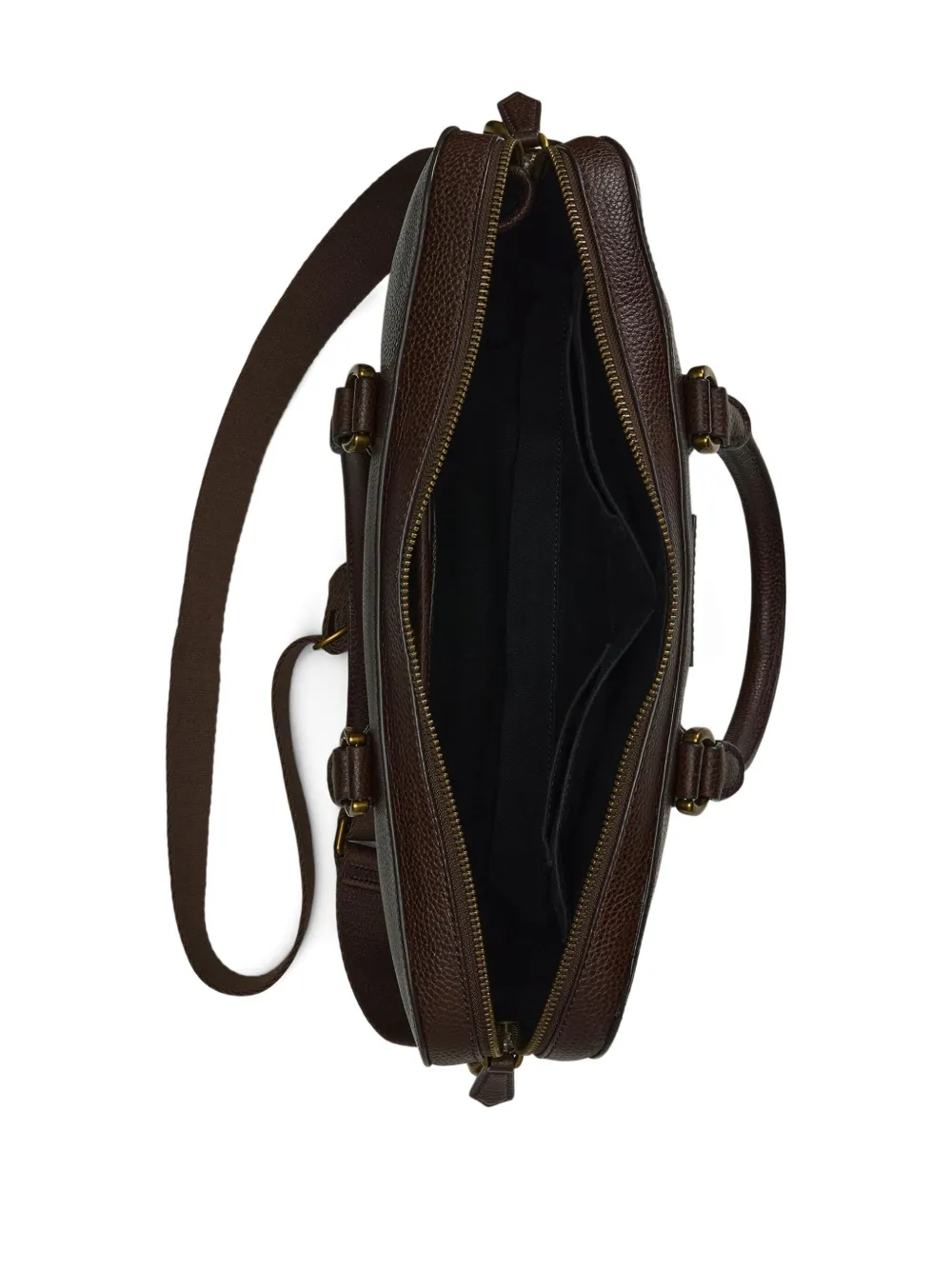 Polo Ralph Lauren pebble-leather detachable-strap briefcase Bruin