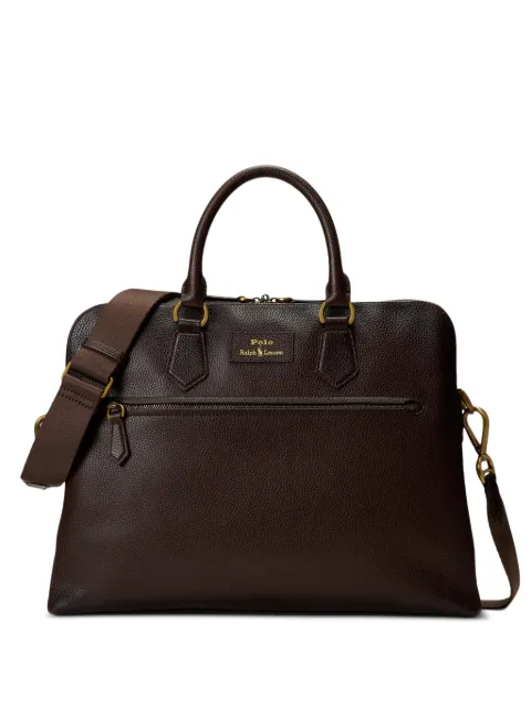 Polo Ralph Lauren pebble-leather detachable-strap briefcase