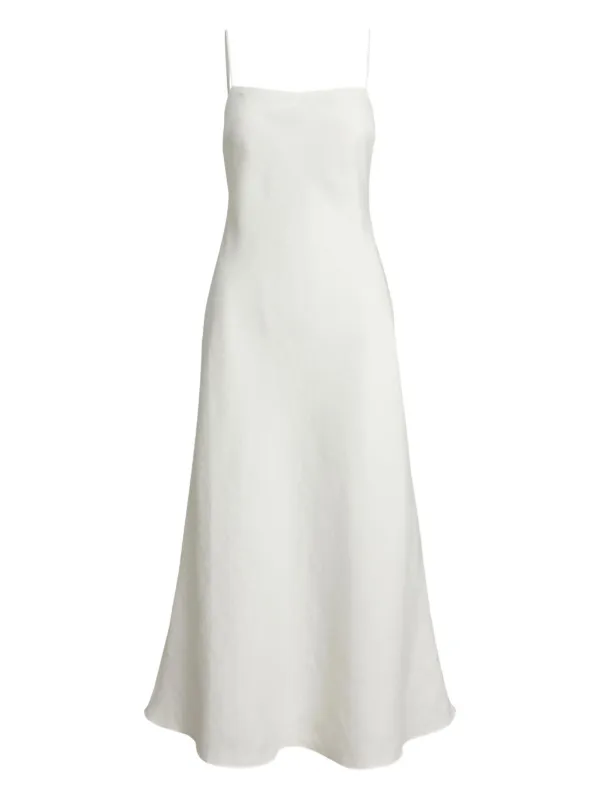 Polo Ralph Lauren Sleeveless Linen Midi Dress | White | FARFETCH