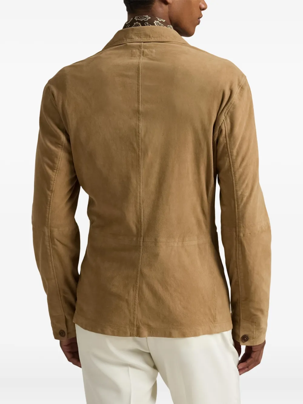 Polo Ralph Lauren single-breasted suede blazer Bruin