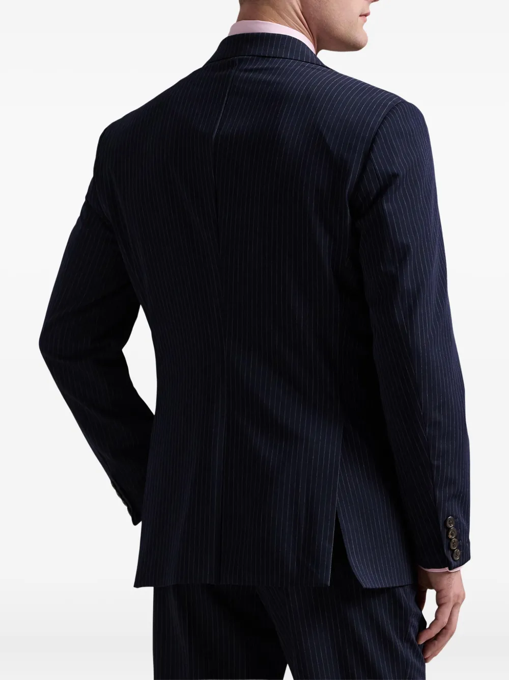 Polo Ralph Lauren stripe-pattern single-breasted blazer Blauw