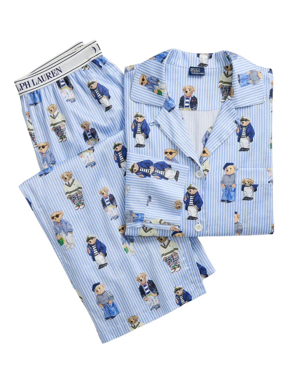 Polo Ralph Lauren Gestreepte pyjama met beerprint Blauw