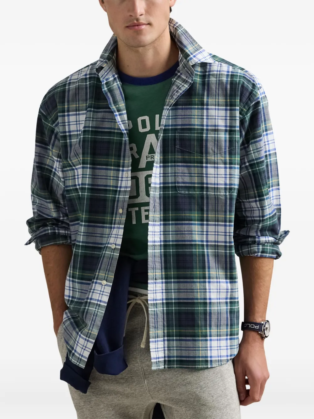Polo Ralph Lauren plaid long-sleeved shirt Groen