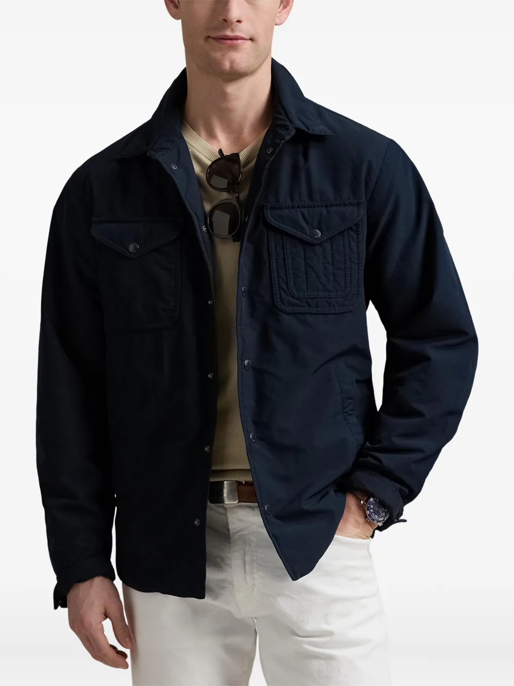 Polo Ralph Lauren patch-pockets shirt jacket Blauw