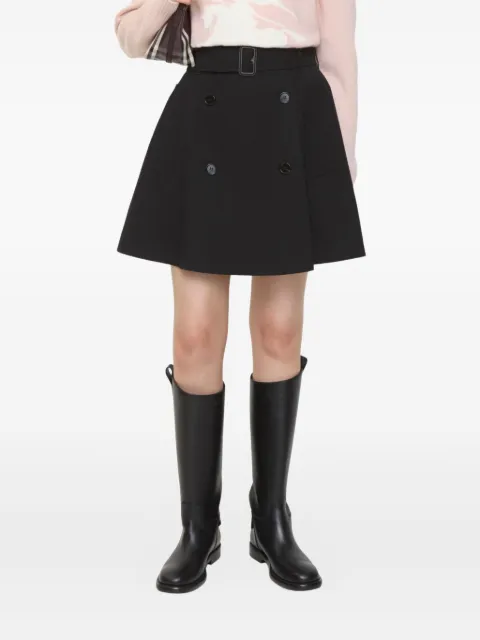 Burberry belted leather skirt
