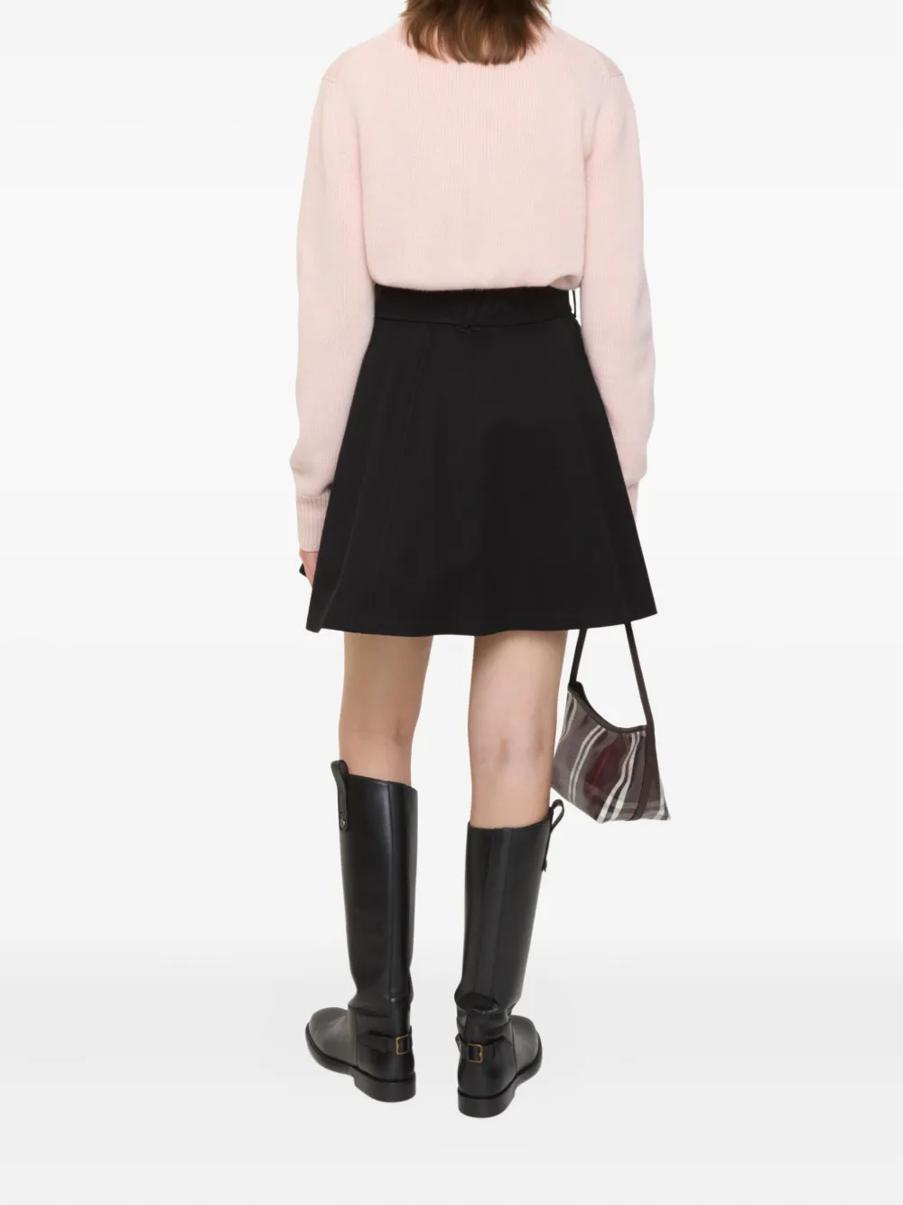 Burberry belted leather skirt - Zwart